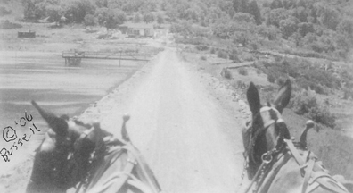 Crossing Cuyamaca Dam, 1918